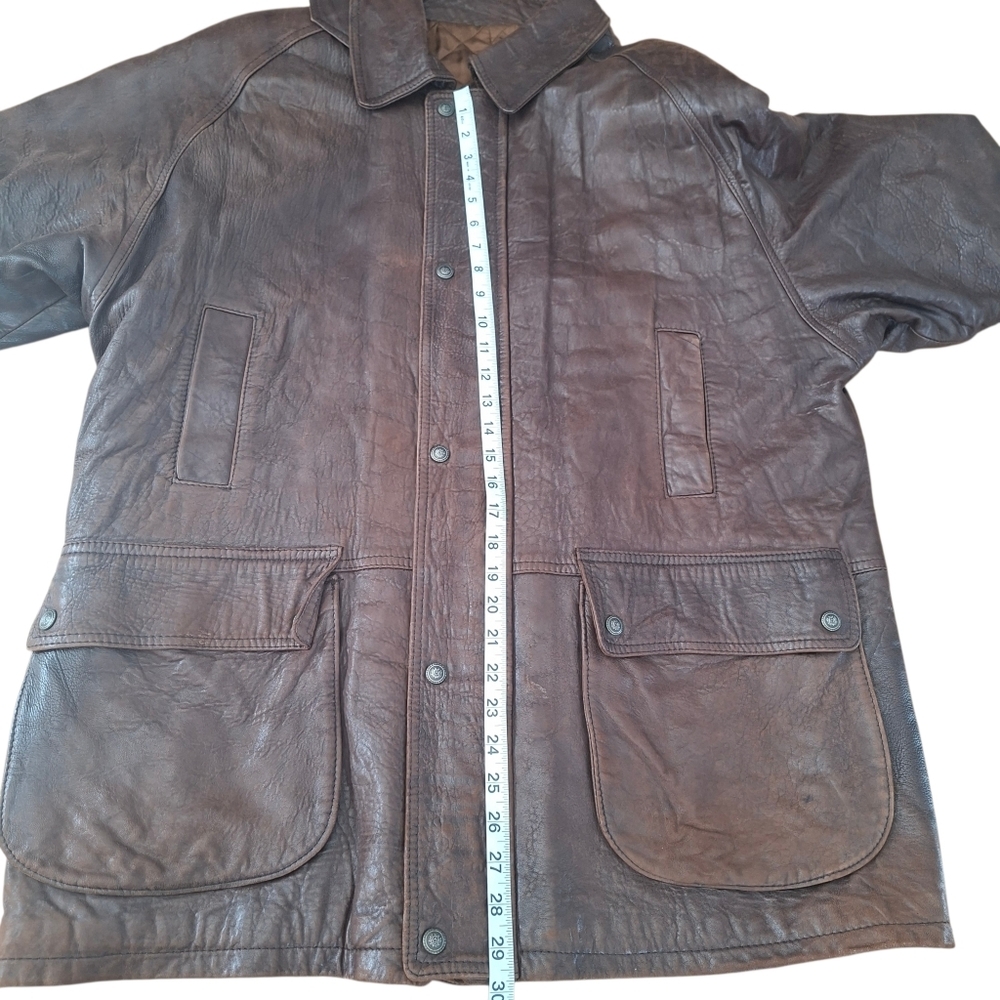 Vintage Aquascutum Of London Men's Brown Leather Jacket Coat Made In Canada - Picture 13 of 16